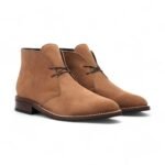 Handmade Casual Brown Cap Toe Leather Ankle Combat Boots for Men