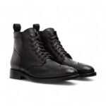 Stylish Men's Black Lace-up Wing Tip Brogue Boots