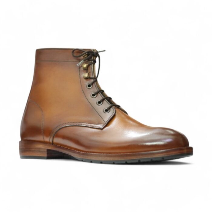 Comfortable and Stylish Men's Brown Lace-up Ankle Boots