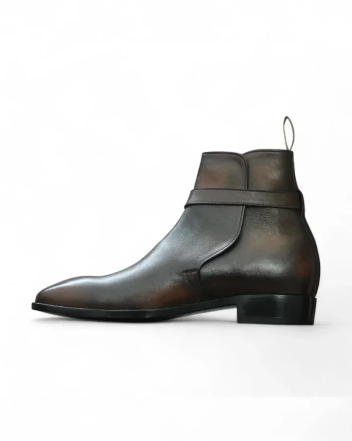 Men's Handmade Brown Burnish Toe Patina Jodhpurs Leather Boots - Classic & Timeless Style