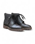 Stylish Men’s Handmade Brown Combat Leather Ankle Boots