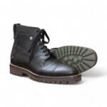 Handmade Men’s Brown Combat Leather Ankle Boots - Rubber Sole