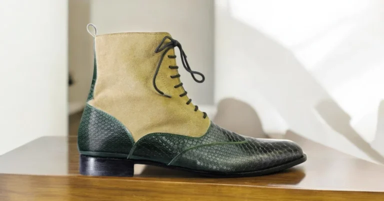 Mens handmade leather ankle boots in brown with custom sizing