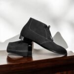 Black Durable and comfortable men’s handmade suede boots, ideal for any season