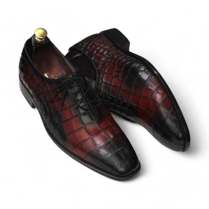 Elegant Whole Cut Alligator Leather Shoes for Men