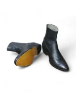 Durable water buffalo sole of Python Print Snake Leather Texture Shoes for Men, providing exceptional grip and longevity