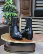 Python Print Snake Leather Texture Shoes styled with formal attire, perfect for elegant events and upscale gatherings