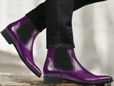 Chelsea Boots for Mens Purple