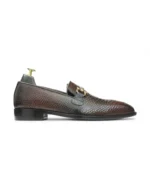 Side Profile of Men's Python Texture Snake Skin Loafers