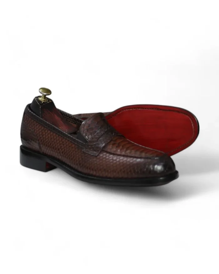 Close-up of the Leather Lining and Cushioned Insole in Brown Loafers
