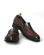 Full View of Men’s Python Leather Tuxedo Loafers