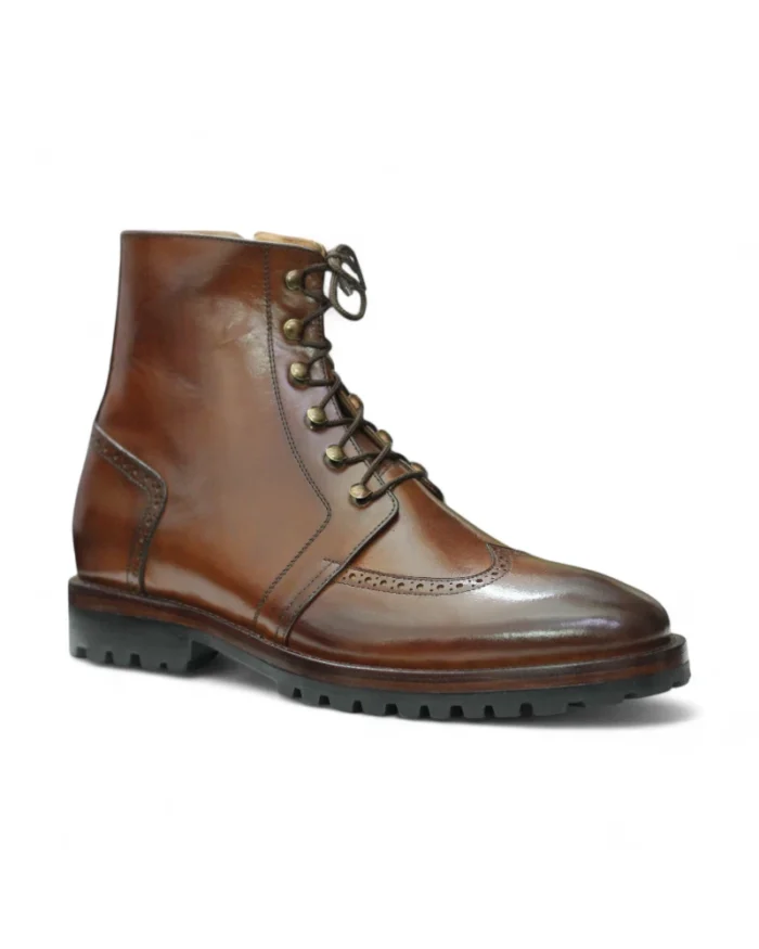 Bold mustard combat boots crafted from premium genuine leather