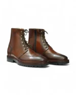 Combat-style mustard leather boots for adventurous and casual looks