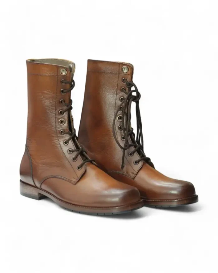 IMG_9800 Men's Foldable Vintage Leather Boots – Side View