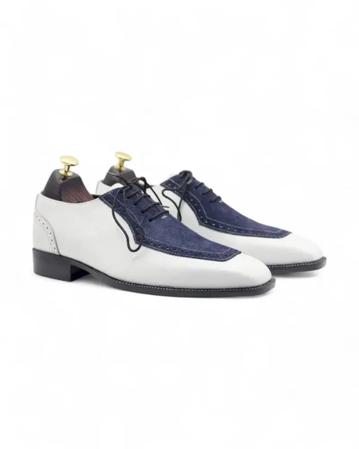 Men's Two-Tone Dress Shoes – Back View with Detailing
